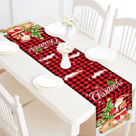 Chemin de Table - Noël - Jute - 31 x 185 cm - Rouge - Classique - Intérieur (1/5)