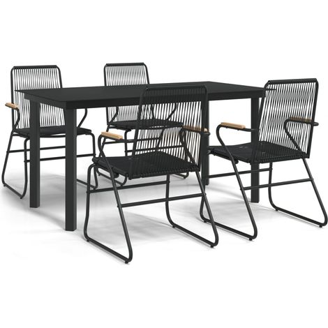Maison Exclusive - Set da Pranzo da Giardino 5 pz Nero in Rattan PVC (1/5)