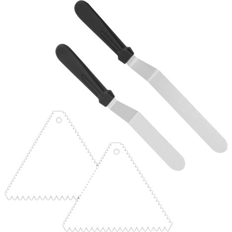 Backutensilien: Sahnespatel, Kuchenschaber aus Edelstahl 430, Lebensmittelspatel, Größen 6, 8, 10 und 12 (1/5)