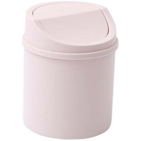 Lot de 1 mini poubelle rose, poubelle de bureau, accessoires de rangement pour bureau à domicile (1/4)