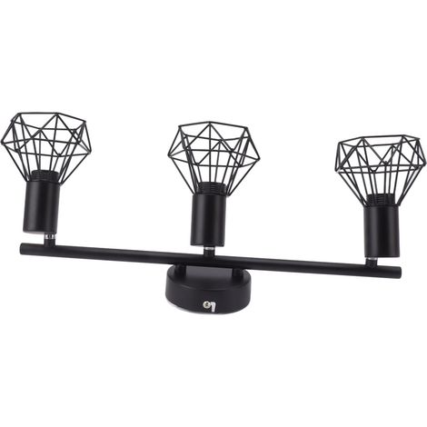 Kit d'éclairage sur rail à 3 spots orientables, finition noir mat, style moderne et élégant, 85-265 V (1/5)