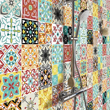Stickers muraux - Sticker Mural Carrelage adhésif Cuisine Salle de Bain - 30 STICKERS CARRELAGES GERALFIA - 30stickers20x20cm (1/5)