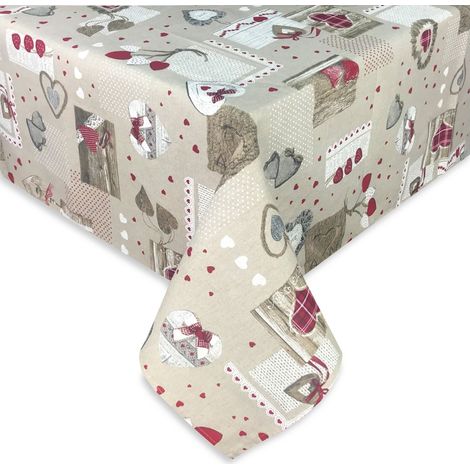 TOVAGLIA DORY tirolese CUORE HOLLY in cotone Cm. 140x140 x4 persone