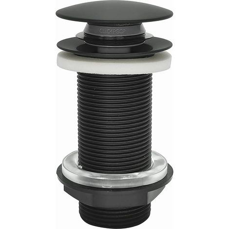 1 - Bonde De Lavabo - Laiton - Système Clic-Clac Sans Trop Plein Pour Plan De Travail Épais Finition Noire 63x100mm