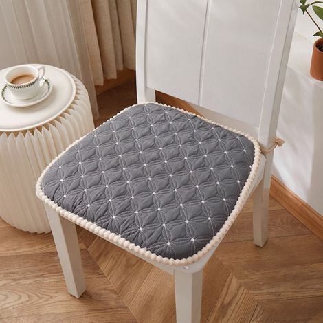 Lot de 4 Galette de chaise, 45x43 cm, Housse amovible, Antidérapant, Bureau Salle à manger (1/3)