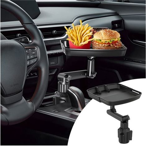 Dailygoods 360 verstellbarer Getränkehalter Auto-Getränkehalter Handyhalterung rutschfest ausziehbar schwarz maximale Tragkraft 3 kg (1/5)