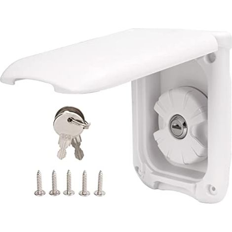 Bouchon de remplissage d'eau avec verrouillage, bouchon de réservoir de caravane à gravité de 90 mm avec 2 clés et couvercle, entrée d'eau douce pour tuyaux d'eau de 38 mm (1/5)