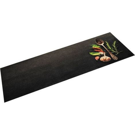Tapis de cuisine lavable, motif épices, 45 x 150 cm, en velours (1/5)