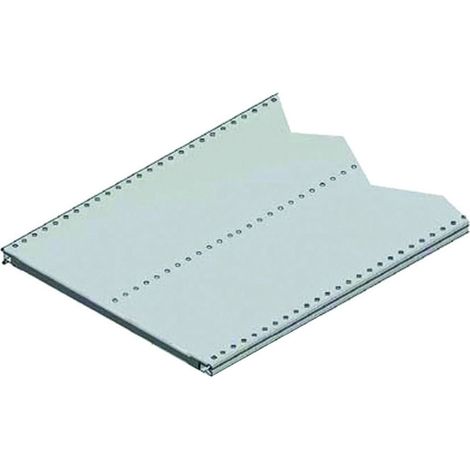 Ripiano In Lamiera Forata Verniciato Grigio Ral 7035 - mm.500 l.x600 p. con 2 rinforzi