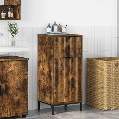 vidaXL Gabinete de Baño Roble ahumado 39,5 x 36 x 88 cm (1/5)