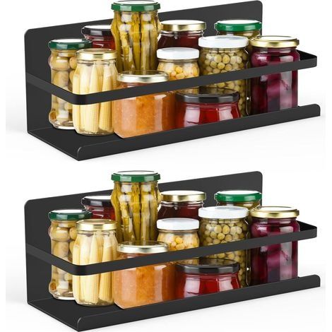 étagère à épices Magnétique pour Frigo - 2 Porte-épices étagère de Cuisine Aimantée, étagères Cuisine sans Percage Idéal pour Réfrigérateur et Surfaces Métalliques (1/5)