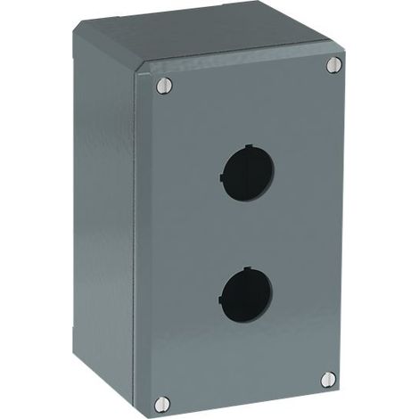 Boîtier de bouton-poussoir ABB Modular Metal, 2 découpes, en Aluminium Gris ( Prix pour 1 )