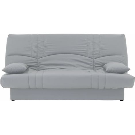 Les Tendances – Banquette clic clac 3 places – Tissu gris clair – Dimensions L 190 x P 92 cm – Style contemporain – Confort optimal
