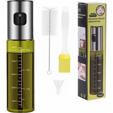 100-ml-Ölsprüher – Glas-Sprühflasche für Küche, Olivenöl und Avocado, verstellbare Düse für Heißluftfritteuse, Salate, Grillen, Küchenutensilien (1 Stück)