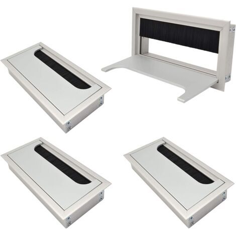 Passe-câbles table, rectangulaire, 159 x 80 mm, à encastrer, Aluminium, Anodisé mat (1/5)