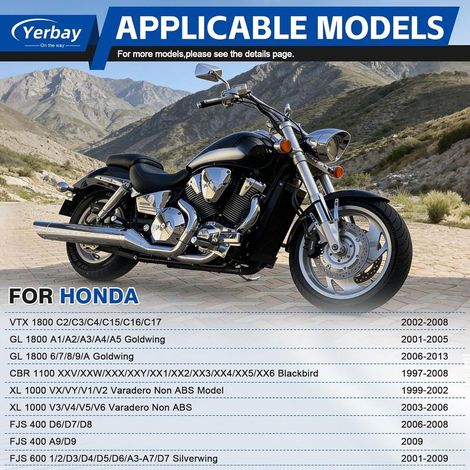 Bremsbelagsatz (vorne/hinten) für Honda VTX1800 (alle Modelle, 2002–2013), GL1800 Goldwing (alle Modelle, 2001–2016), FJS 400 D6/D7/D8 (2006–2008) und FJS 400 A9/D9 (ab 2009) (1/5)