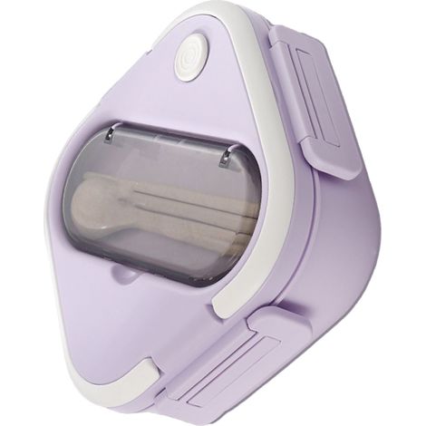 Boîte à bento à compartiments en plastique, isotherme et étanche, idéale pour l'école et les devoirs, compatible micro-ondes, violette (1/5)