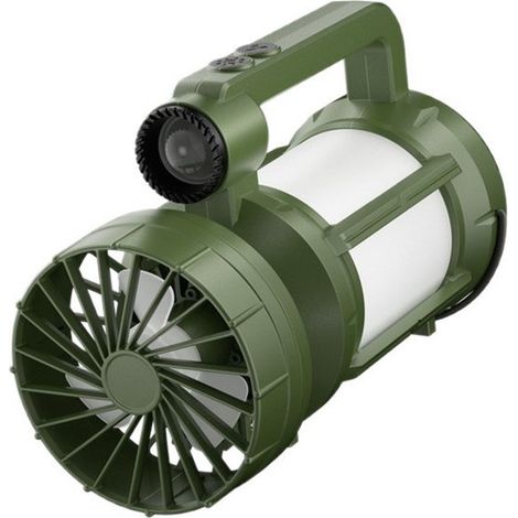 Ventilador solar para camping, Ventilador alimentado por energía solar, Lámpara LED para camping, Batería recargable, Portátil, Vegetales (1/2)