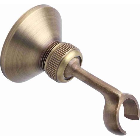 Supporto per soffione doccia vintage, supporto a muro regolabile in ottone con connettore europeo (1/4)
