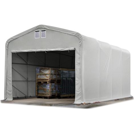 Intent24 – Tente de stockage 5 x 8 m – Tente d'élevage PVC 850 N – 100% imperméable – Structure en acier galvanisé – Résistante aux intempéries