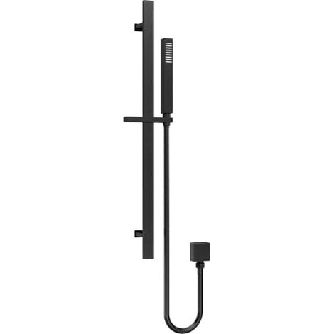 Nuie Windon Square Slider Rail Shower Kit with Outlet Elbow - Matt Black (1/4)