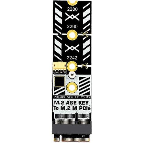 Convertisseur M.2 A+E Key vers M.2 NVMe, carte d'extension d'interface Wi-Fi M.2 A/E vers M Key, compatible avec les SSD NVMe 2230/2242/2260/2280. (1/5)