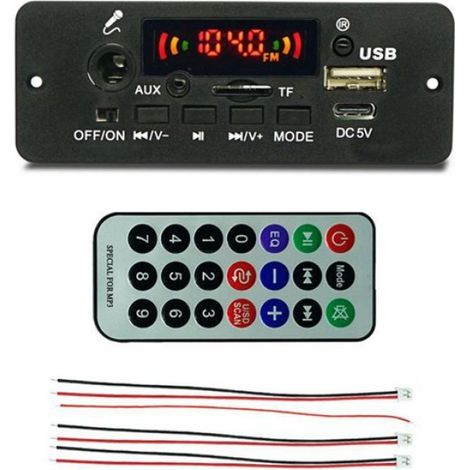 Carte Décodeur Audio - Bluetooth 5.0 - 2 x 5 W - MP3 WMA WAV FLAC APE - Entrée USB TF FM Audio - Enregistrement Microphone - 1 Pièce (1/5)