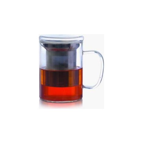 Taza para la hora del té con infusor, 400 ml, cristal Duka