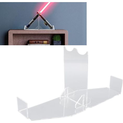 Présentoir pour sabre laser YX060 à double tranchant, support en acrylique avec poignée antidérapante, compatible avec sabres laser, dagues et baguettes, transparent. (1/5)