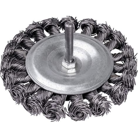 Spazzola a disco metallico 100 mm, gambo 6 mm, d
