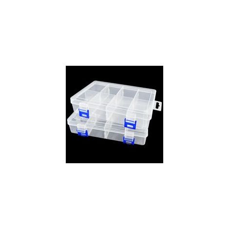 2 Grande boîtes de rangement 8 compartiments réglables, Boîte de Rangement Compartimentée Transparente pour Perles en Plastique, Idéale pour Bijoux et Organisateur de Bead (1/5)