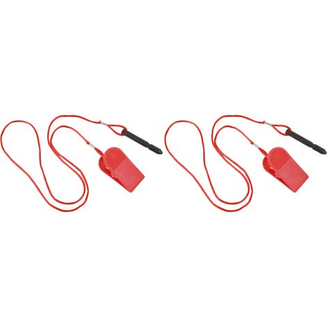 2 Pièces Clé de Sécurité Tapis Roulant, Interrupteur d'Arrêt d'Urgence et Verrou de Sûreté avec Clip Cylindre de Remplacement pour Tous Tapis de Course Domestiques et Professionnels (1/5)