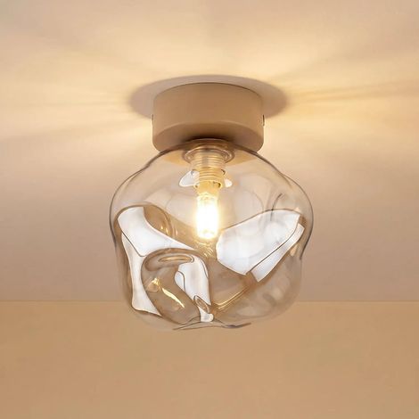 [GEBRAUCHT] B-Ware Lava Deckenleuchte Deckenlampe Glas Sand Cognac Wohnzimmer Esszimmer Flur Küche