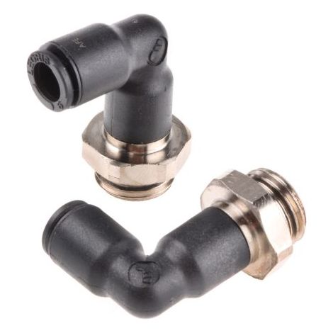 Adaptateur fileté coudé Legris LF3000 vers Enfichable 6 mm G 1/4 Mâle ( Prix pour Paquet de 5 )