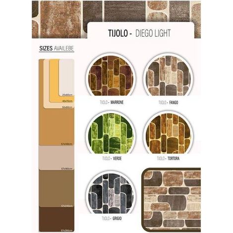 10 x TAPPETO CUCINA TIJOLO 57X140 CM ASSORTITO