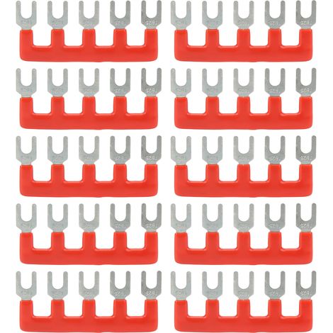10pcs Barrière Fourche Type Bande 400V 25A PVC Cuivre Bornier TB pour Appareils Ménagers Chantiers TB 2505 (1/5)