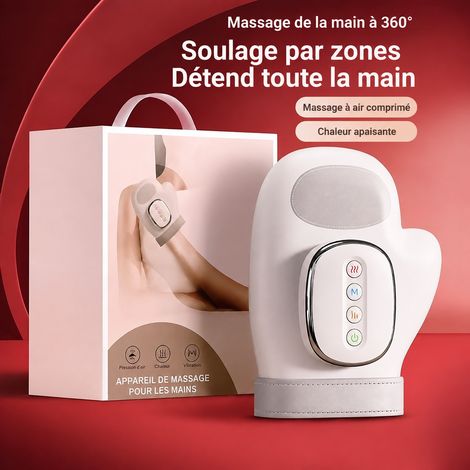 Appareil de massage des mains sans fil avec compression d'air et chaleur réf 9190 900 g – Livraison gratuite (1/5)