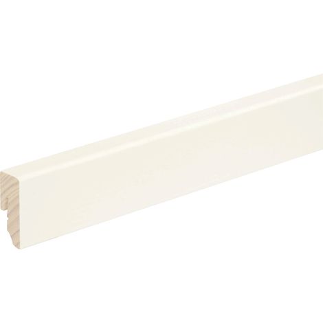 FN Neuhofer Sockelleiste eckig RAL9010 240 cm 40 x 16 mm Fichte/Kiefer Sockelleiste