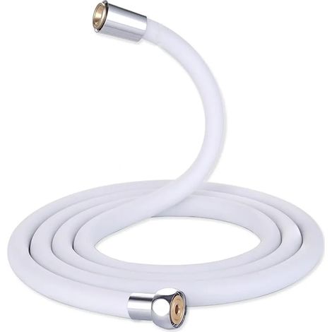 Tuyau de douche en silicone (gris, 2 m), anti-nœuds, accessoire de salle de bain (1/5)