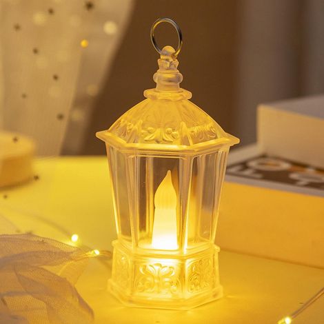 Lampe LED Transparente Cristal Vent Bougie Veilleuse Chambre Décoration Tableau Cadeau 1 Pièce (1/5)