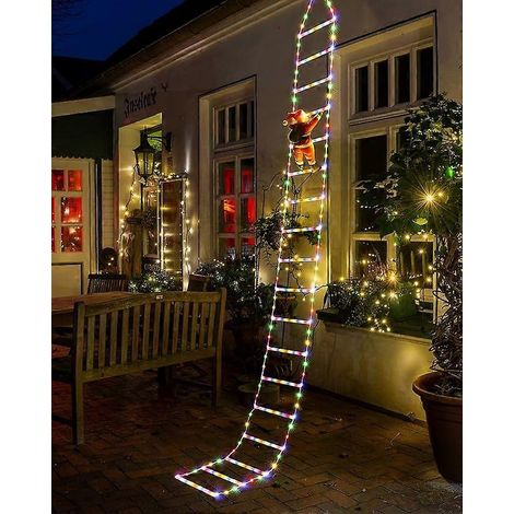 Guirlandes lumineuses LED de Noël – Décorations de Noël, guirlandes lumineuses en forme d'échelle, guirlandes lumineuses en forme d'échelle du Père Noël, appliques murales pour sapin de Noël (1/5)