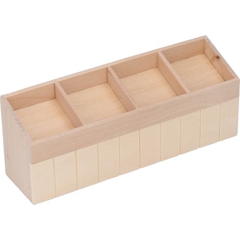 Étagère miniature en bois bouleau pour maison de poupée 1:12, 4 compartiments à peindre, présentation fruits et légumes DIY (1/5)