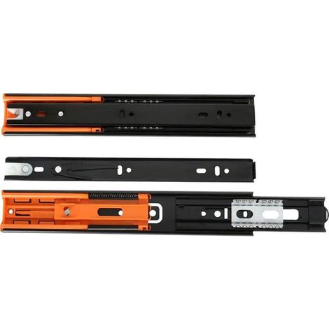 Glissières de tiroir en acier laminé à froid à amortissement silencieux guide de rebondissement rail à trois sections - 10" 25cm, 1 paire (1/3)