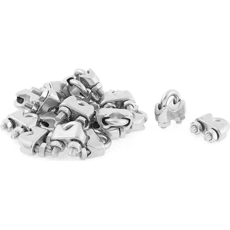 M4 Sattel geschraubtes Drahtseil Kabelclips Verschluss 20st (9b1aeed546e13a385f8d14e602531b92)