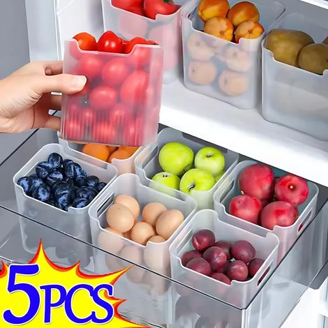Boîtes de rangement pour réfrigérateur, boîtes de conservation des aliments, bocaux de rangement pour fruits et épices de cuisine (1/5)