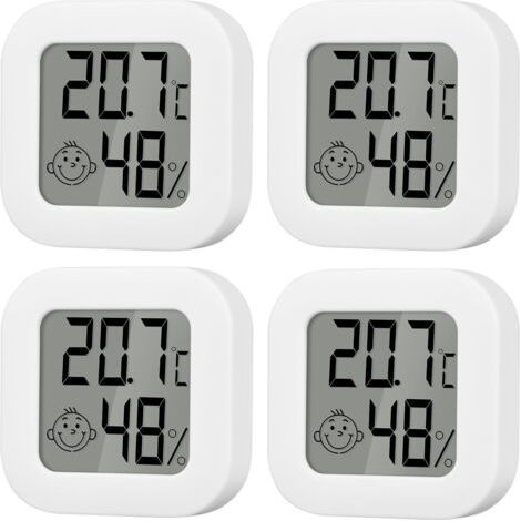 Thermomètre Hygromètre Interieur, 4 pièces Mini Termometre Maison Convient, Hygromètre Numérique Thermomètre Intérieur, Moniteur de Température et Humidimètre Pour Maison, Chambre Bébé, Bureau (1/5)