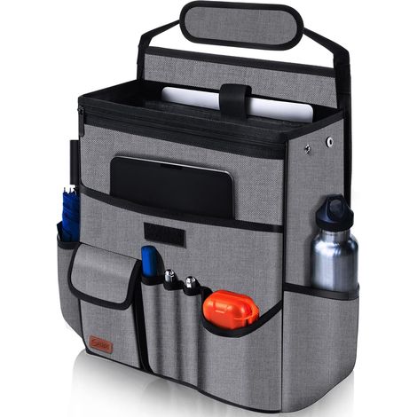 Organisateur de siège arrière pour siège avant/passager, organiseur de siège arrière pour fichiers, fournitures de bureau, organiseur de siège arrière pour enfants avec poche séparée pour (1/5)