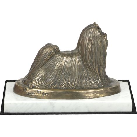 Bichon Maltais - statuette de chien, figurine sur marbre blanc, trophée pour une exposition canine par Art-Dog (1/5)