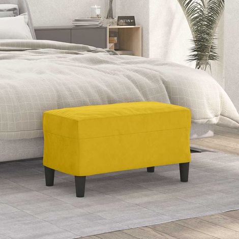 vidaXL Banc Jaune 70x35x41 cm Velours (1/5)
