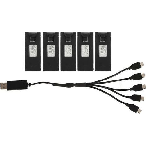 5er-Pack 3,7V 1800mAh Lithium-Ionen-Akkus für Drohnen und ferngesteuerte Modellflugzeuge, inklusive Ladekabel (1/5)